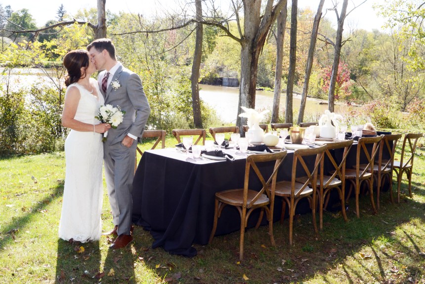 Dinner by the river wedding photo by Columbia Photos of London Ontario