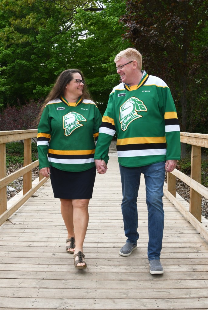 Beautiful engagement photo session at The Civic Garden Complex in London Ontario.