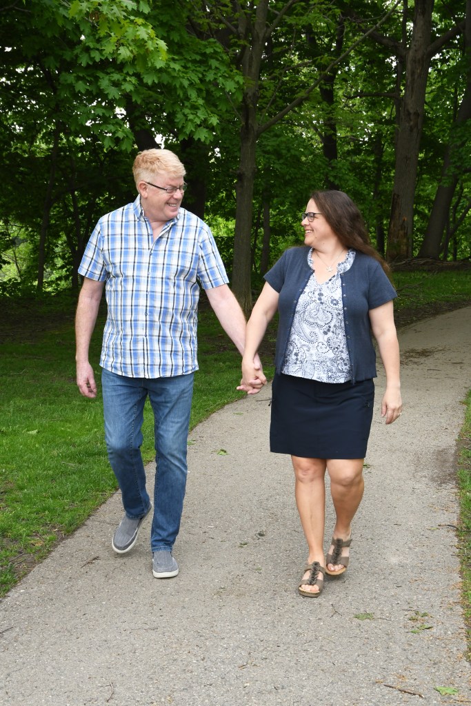 Beautiful engagement photo session at The Civic Garden Complex in London Ontario.