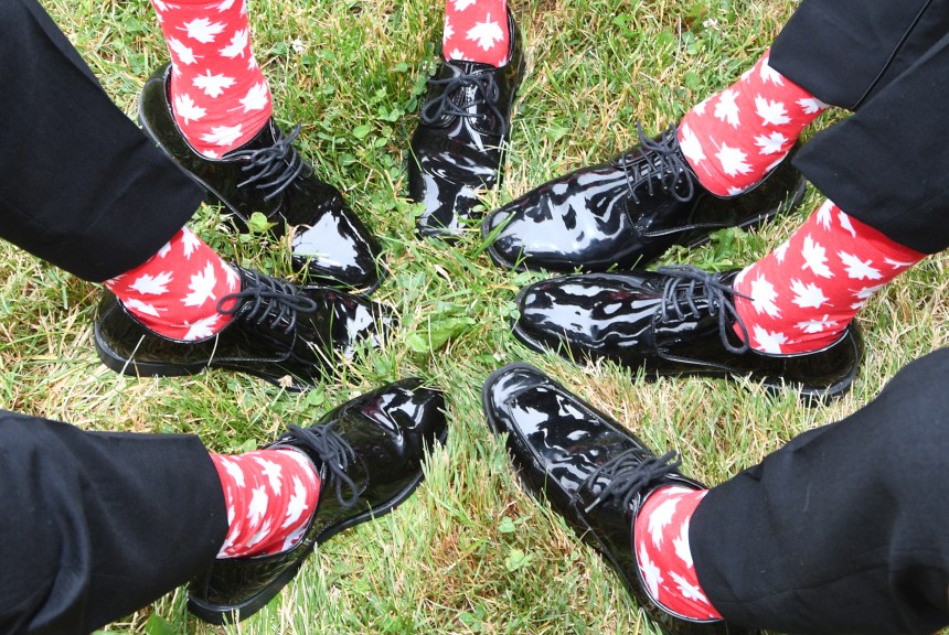 Fun Canada Day keepsake photo at Bellamere Winery and Event Centre by Columbia Photos