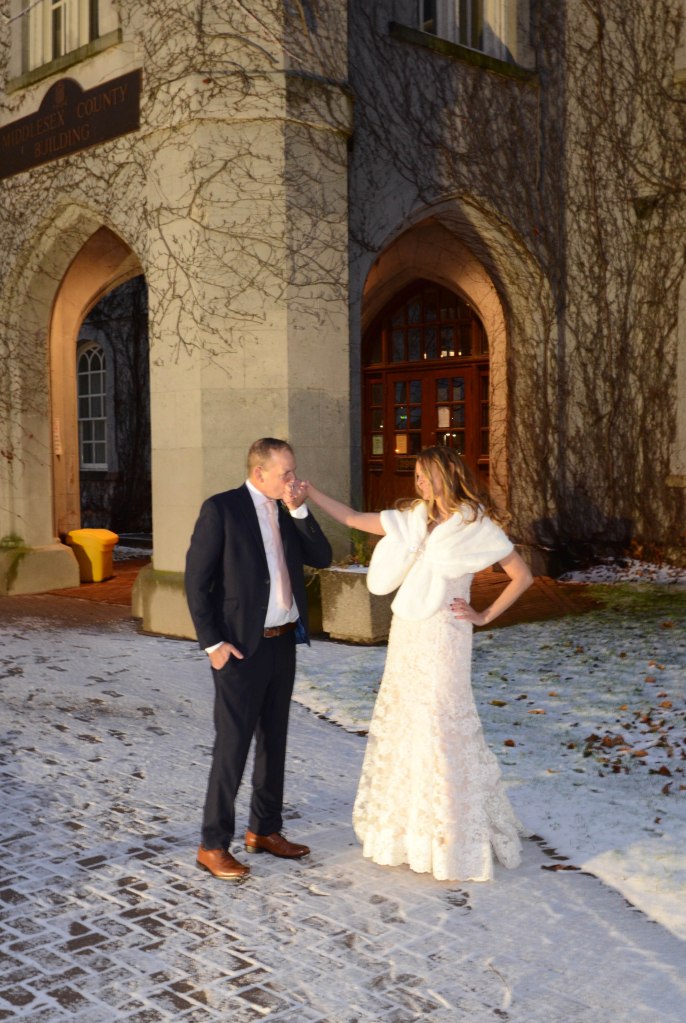 Old Courthouse London winter wedding photo by Columbia Photos of London Ontario